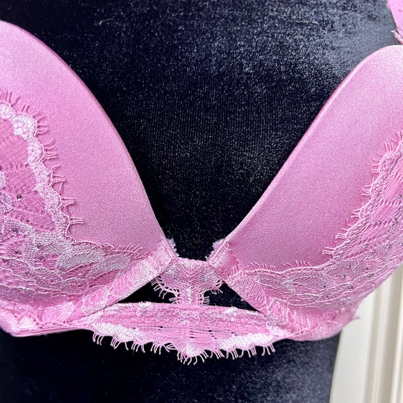 La Senza Beyond Sexy Push-Up Rhinestones Embellishments in Dusty Rose, Sz 34B - Picture 7 of 10